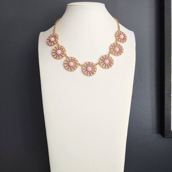 Pink and cz beaded statement necklace - Picture 2 of 10